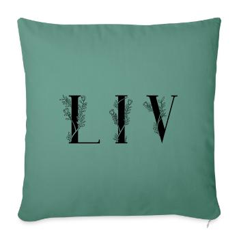 Nom - Liv - Housse de coussin décorative 45 x 45 cm - vert sapin - Devant