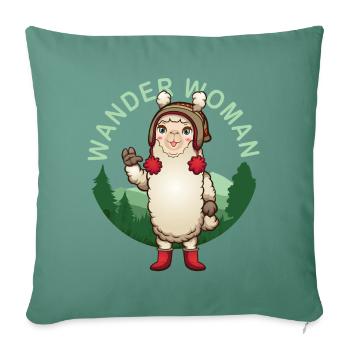 Randonneur Randonneur Randonnée Alpaga - Housse de coussin décorative 45 x 45 cm - vert sapin - Devant