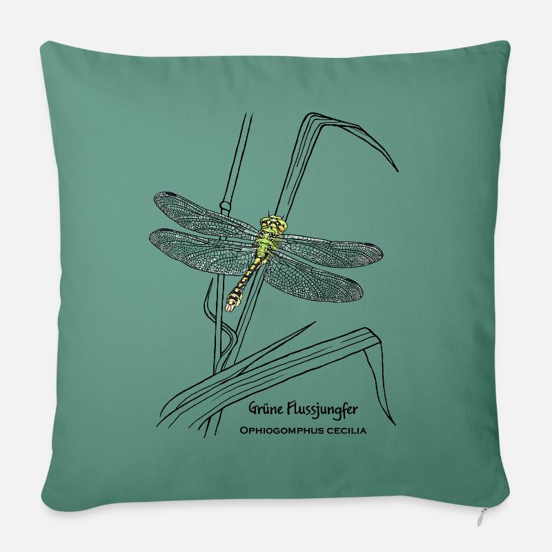 Vierge de la rivière Verte - Housse de coussin décorative 45 x 45 cm - vert sapin