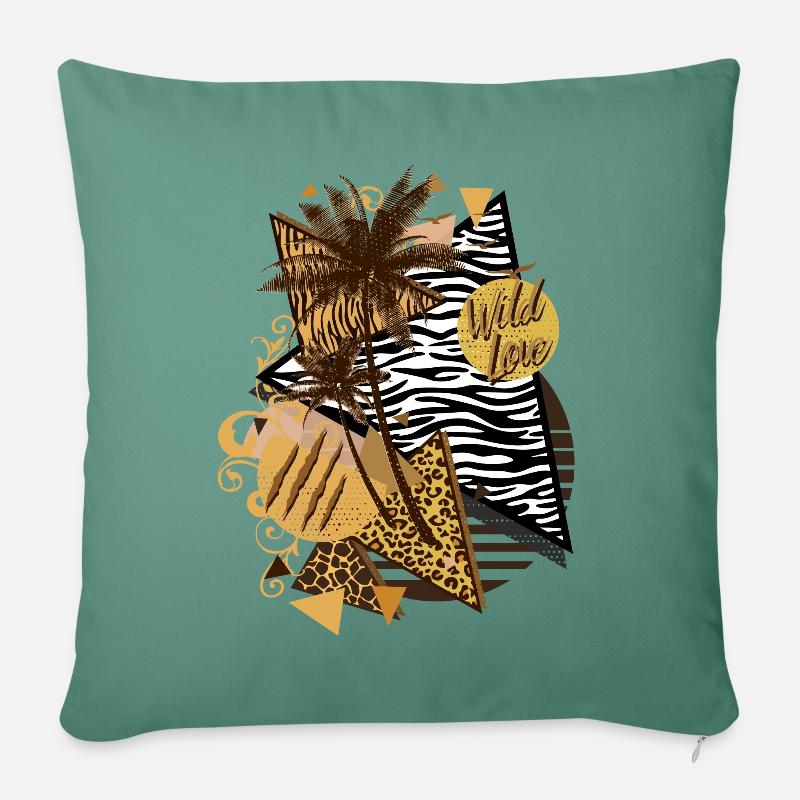Wild Love 02 - Housse de coussin décorative 45 x 45 cm - vert sapin