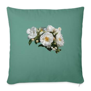 White rose bush with buds - Sofa pillowcase 17,3'' x 17,3'' (45 x 45 cm) - cypress green - Front