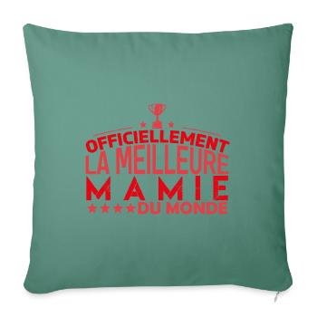 mamie meilleure Mamie cadeau pour mamie - Housse de coussin décorative 45 x 45 cm - vert sapin - Devant