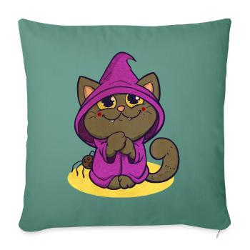 halloween cat - Sofa pillowcase 17,3'' x 17,3'' (45 x 45 cm) - cypress green - Front