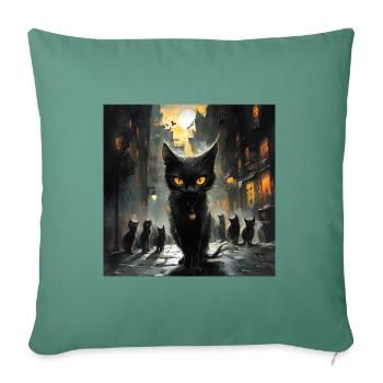 L' Ordre des félins - Housse de coussin décorative 45 x 45 cm - vert sapin - Devant