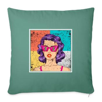 Pop art women hustler - Sofa pillowcase 17,3'' x 17,3'' (45 x 45 cm) - cypress green - Front