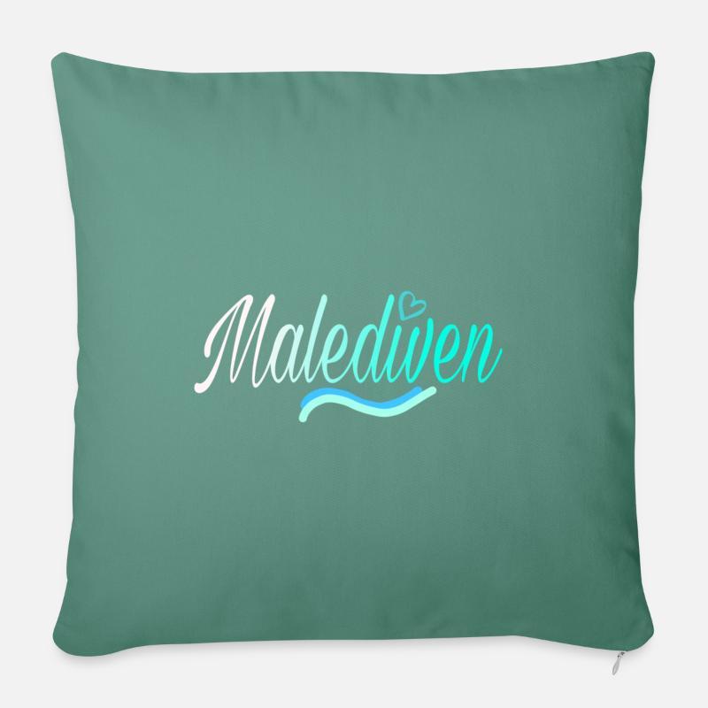 Malediven white - Sofakissenbezug 45 x 45 cm - Tanngrün