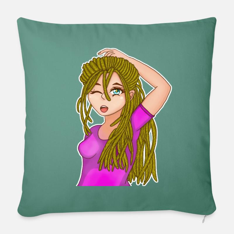 Dread Lady Dreads are Beautiful blonde dreads - Sofakissenbezug 45 x 45 cm - Tanngrün