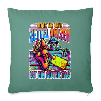 Neon Skelett Zeh Zettel - Sofakissenbezug 45 x 45 cm - Tanngrün - Vorne