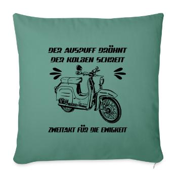 Simson Schwalbe KR 51 Kult Moped - Sofakissenbezug 45 x 45 cm - Tanngrün - Vorne