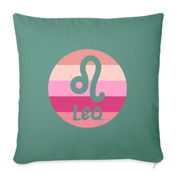 Signe du zodiaque Lion - Housse de coussin décorative 45 x 45 cm - vert sapin - Devant