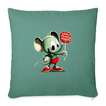 Elefant Love Peace Peanuts 2 - Sofakissenbezug 45 x 45 cm - Tanngrün - Vorne