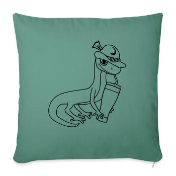 gecko lézard bière bavière alcool sau - Housse de coussin décorative 45 x 45 cm - vert sapin - Devant