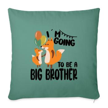Grand frère Renard Frères frères - Housse de coussin décorative 45 x 45 cm - vert sapin - Devant