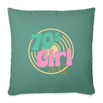 70s Fille 70s Fille Hippie - Housse de coussin décorative 45 x 45 cm - vert sapin - Devant