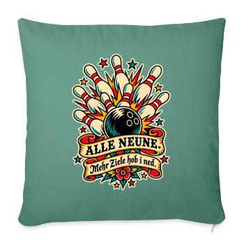 Alle Neune Kegelclub - Sofakissenbezug 45 x 45 cm - Tanngrün - Vorne