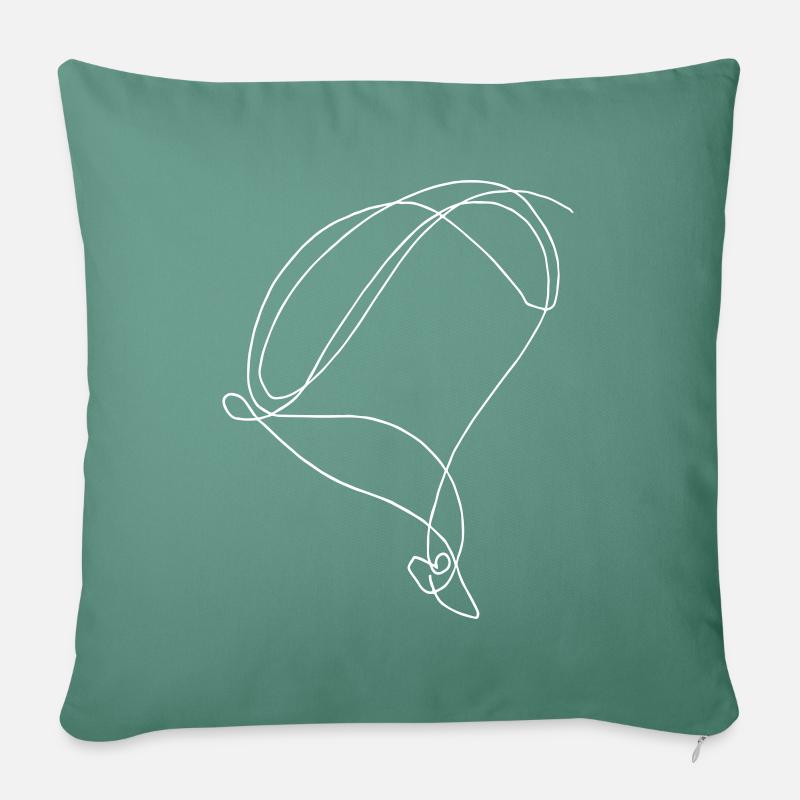 Single line Paraglider, Gleitschirm, Paragliding - Sofakissenbezug 45 x 45 cm - Tanngrün
