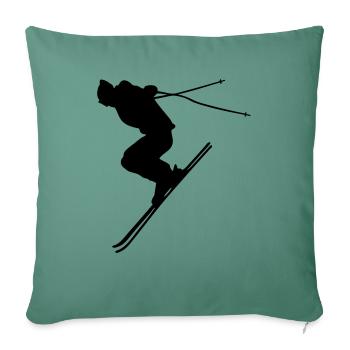 ski alpin - Housse de coussin décorative 45 x 45 cm - vert sapin - Devant