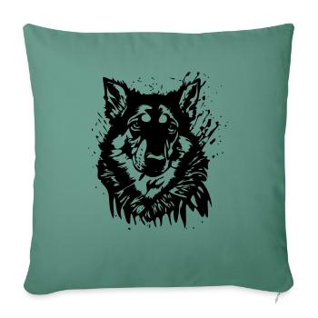Weinlese Zeichnung Retro Hundekopf Grafiti - Sofakissenbezug 45 x 45 cm - Tanngrün - Vorne