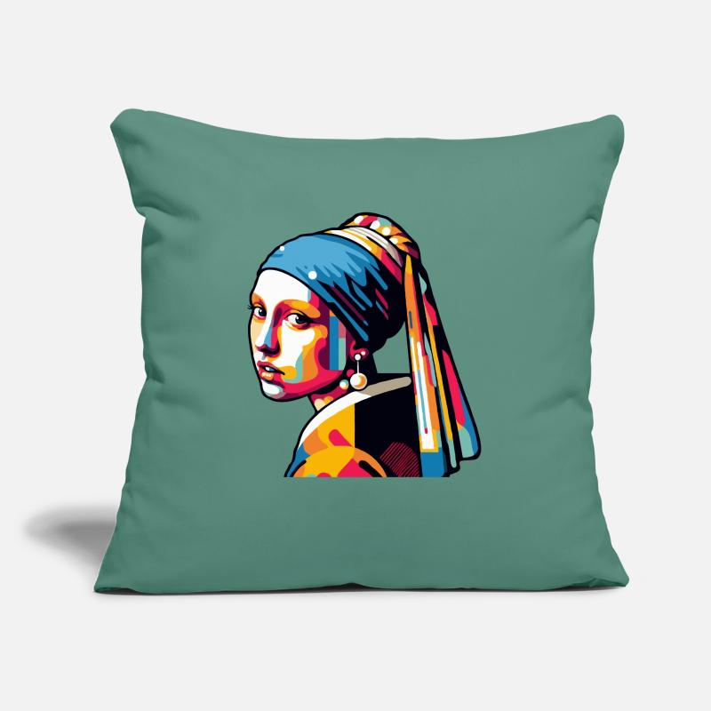 Mädchen mit Perlenohrring modern Sofakissenbezug 45 x 45 cm