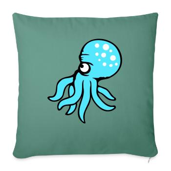 Pieuvre, pieuvre, pieuvre, céphalopode, mauvais œil - Housse de coussin décorative 45 x 45 cm - vert sapin - Devant