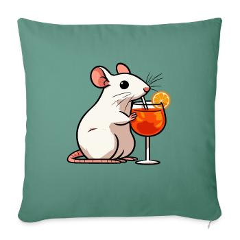 White Rat Aperitif Aperoli Spritz Campari Drink - Sofa pillowcase 17,3'' x 17,3'' (45 x 45 cm) - cypress green - Front