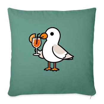 North Sea Seagull Aperitif Aperoli Spritz Campari Drink - Sofa pillowcase 17,3'' x 17,3'' (45 x 45 cm) - cypress green - Front