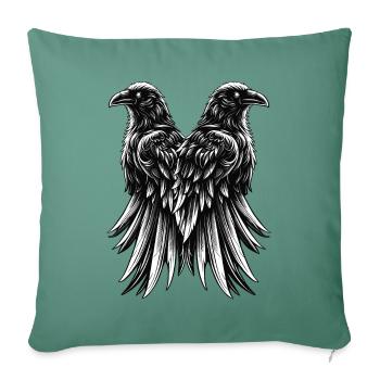 Raben, Hugin, Munin - Sofakissenbezug 45 x 45 cm - Tanngrün - Vorne