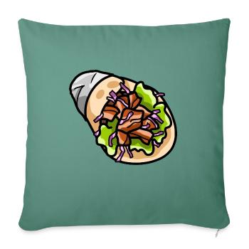Lahmacun Döner Kebab Dürüm Yufka Sandwich Chou Rouge - Housse de coussin décorative 45 x 45 cm - vert sapin - Devant