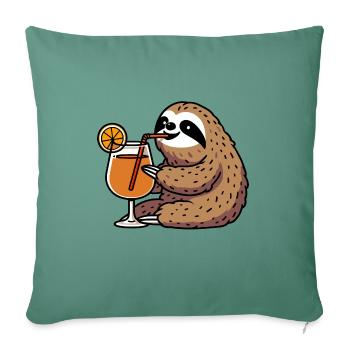 Sloth Aperitif Aperoli Spritz Campari Drink - Sofa pillowcase 17,3'' x 17,3'' (45 x 45 cm) - cypress green - Front