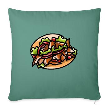 Döner Kebab Dürüm Yufka Dönerfleisch Pain plat - Housse de coussin décorative 45 x 45 cm - vert sapin - Devant