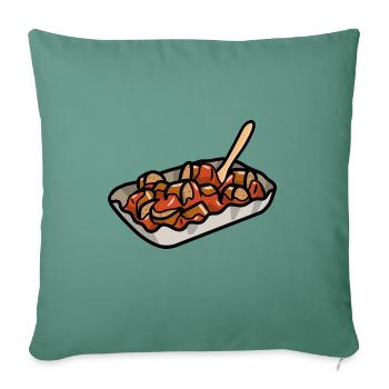 Comic Curry Sauage Ketchup German Streetfood - Sofa pillowcase 17,3'' x 17,3'' (45 x 45 cm) - cypress green - Front