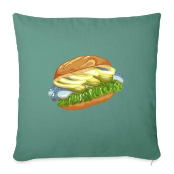 Bismarck Herring Fish Rolls Fish Market Hamburg - Sofa pillowcase 17,3'' x 17,3'' (45 x 45 cm) - cypress green - Front