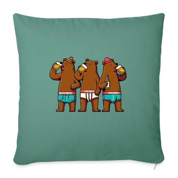 Bärlin Party Beer Bear Gang Berlin in Underpants - Sofa pillowcase 17,3'' x 17,3'' (45 x 45 cm) - cypress green - Front