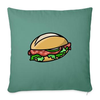 Delicious Salami Rolls Cucumber German Street Food - Sofa pillowcase 17,3'' x 17,3'' (45 x 45 cm) - cypress green - Front