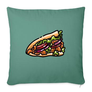 Döner Kebab Dürüm Yufka Dönerfleisch Pain plat - Housse de coussin décorative 45 x 45 cm - vert sapin - Devant