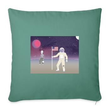 Astronaut and Stranger - Sofakissenbezug 45 x 45 cm - Tanngrün - Vorne