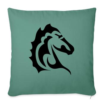 Stammes-Pferdekopf 1 - Sofakissenbezug 45 x 45 cm - Tanngrün - Vorne