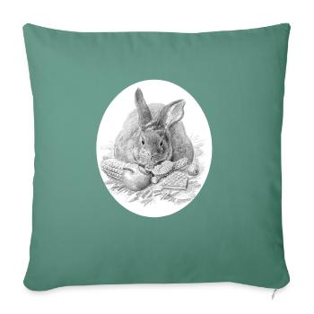 Kaninchen - Sofakissenbezug 45 x 45 cm - Tanngrün - Vorne