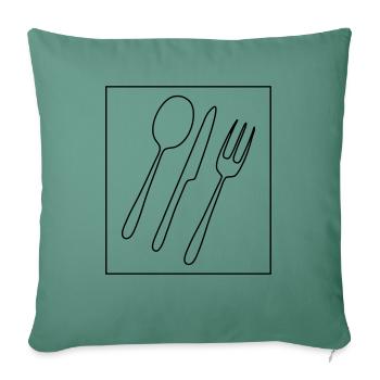 Fourche à couteaux Löeffel - Housse de coussin décorative 45 x 45 cm - vert sapin - Devant