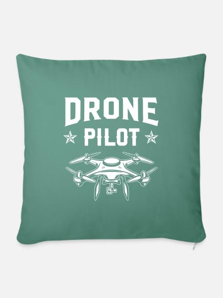 Drohnen-Pilot - Sofakissenbezug 45 x 45 cm - Tanngrün