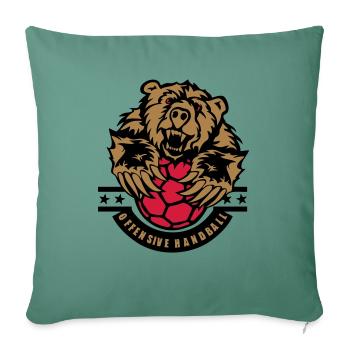 handball bear offensive logo - Sofa pillowcase 17,3'' x 17,3'' (45 x 45 cm) - cypress green - Front