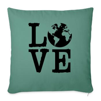 La terre d'amour - Housse de coussin décorative 45 x 45 cm - vert sapin - Devant