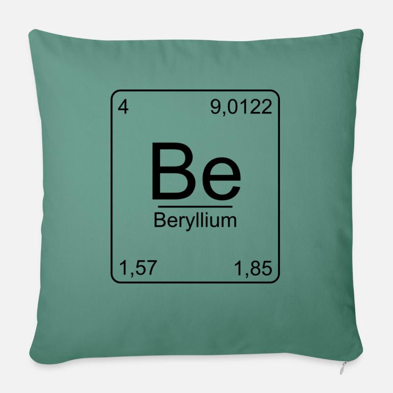 Beryllium, Periodic Table, Chemistry, Physics, Element - Sofa pillowcase 17,3'' x 17,3'' (45 x 45 cm) - cypress green