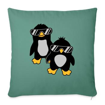 Pinguine Crew 2 Freunde - Sofakissenbezug 45 x 45 cm - Tanngrün - Vorne