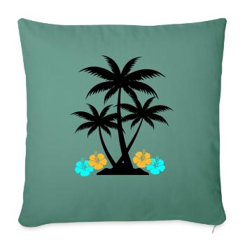 palme hibiskus - Sofakissenbezug 45 x 45 cm - Tanngrün - Vorne