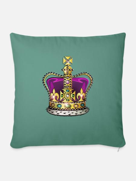 CROWN OF EDWARD OF ENGLAND - Sofakissenbezug 45 x 45 cm - Tanngrün