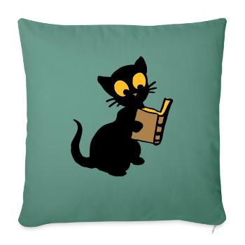 Le livre - Housse de coussin décorative 45 x 45 cm - vert sapin - Devant