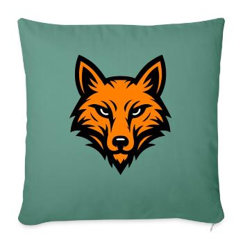 Tête de renard - Housse de coussin décorative 45 x 45 cm - vert sapin - Devant