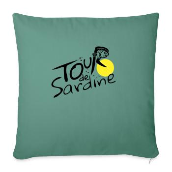Tour Cycliste de Sardines Drôle - Housse de coussin décorative 45 x 45 cm - vert sapin - Devant