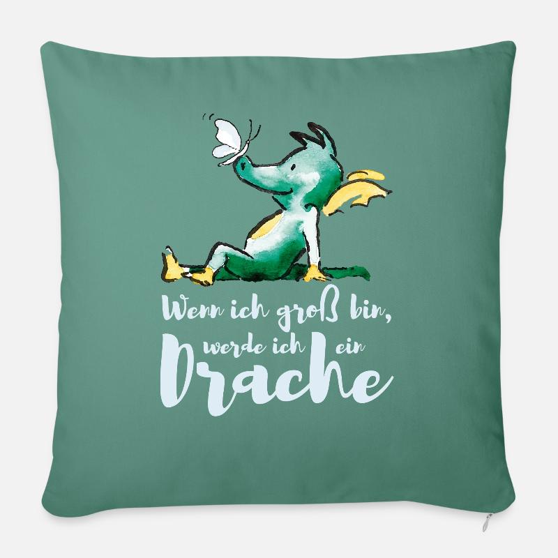 TABALUGA Wenn Ich Groß Bin, Werde Ich Ein Drache - Sofakissenbezug 45 x 45 cm - Tanngrün
